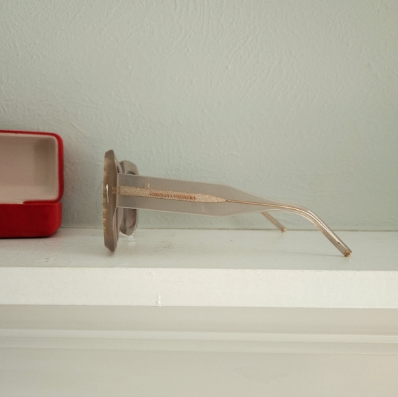 NWOT Caroline Herrera Logo Print Crystal Embellished Sunglasses With Case - Picture 8 of 10